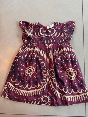 Sea New York Burgundy Dress with Gold Pattern